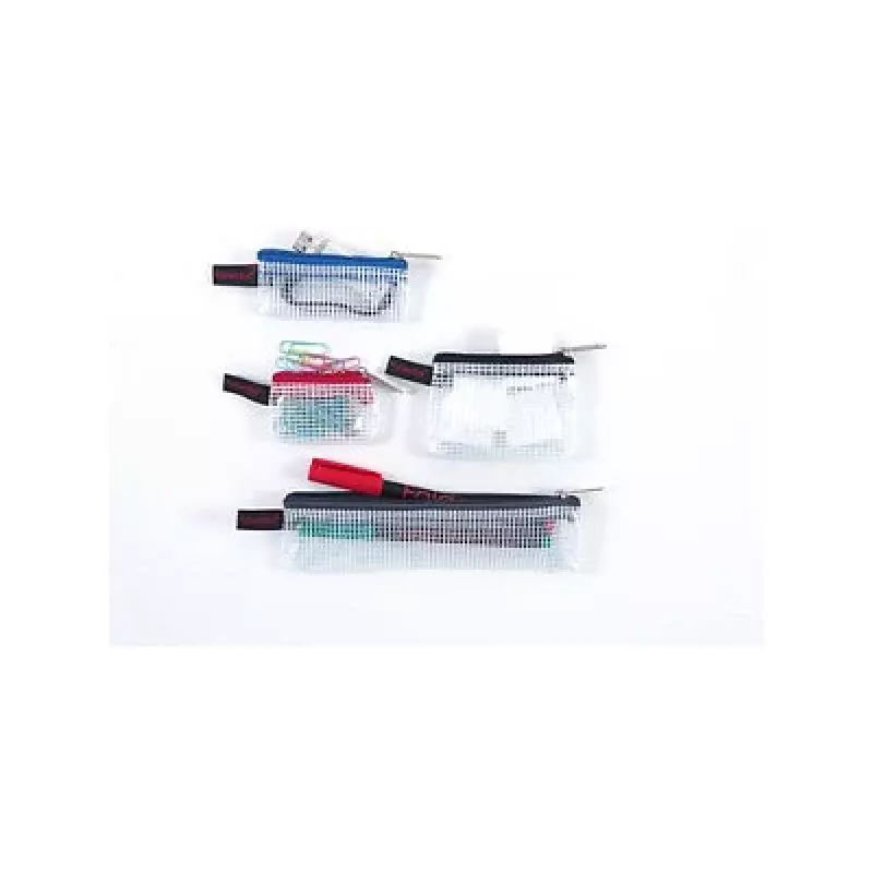 FolderSys 4 kpl:n vetoketjupussisarja 1x 170x40 mm harmaa 3x 80x55 mm musta/harmaa
