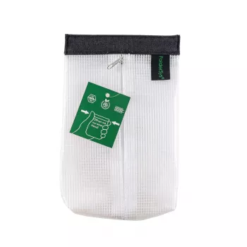 FolderSys SnapBag DIN A6 kirkas läpinäkyvä PVC-vapaa asiakirjatasku mustalla saumalla