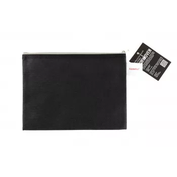 FolderSys A5 vetoketjupussi musta läpinäkymätön kuitukangas PP 190 x 255 mm