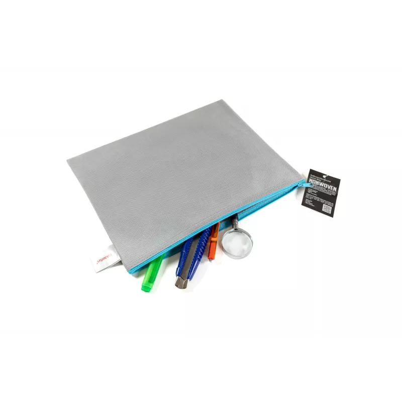 FolderSys A4 vetoketjupussi harmaa läpinäkymätön kuitukangas PP 270 x 350 mm