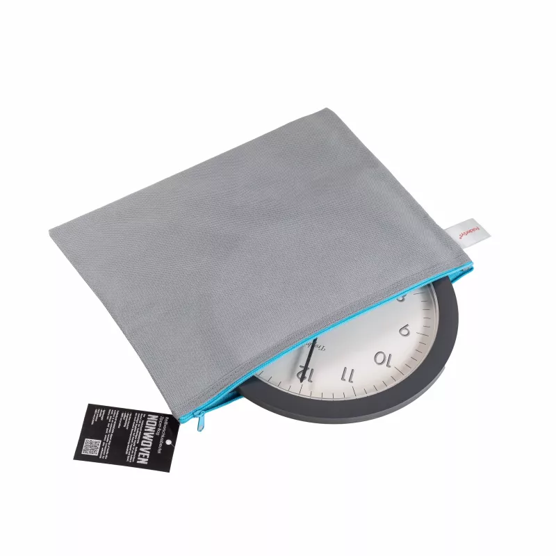 FolderSys A4 vetoketjupussi harmaa läpinäkymätön kuitukangas PP 270 x 350 mm