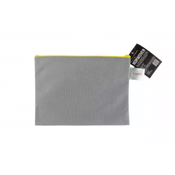 FolderSys A5 harmaa läpinäkymätön kuitukangas-PP-vetoketjutasku 190 x 255 mm