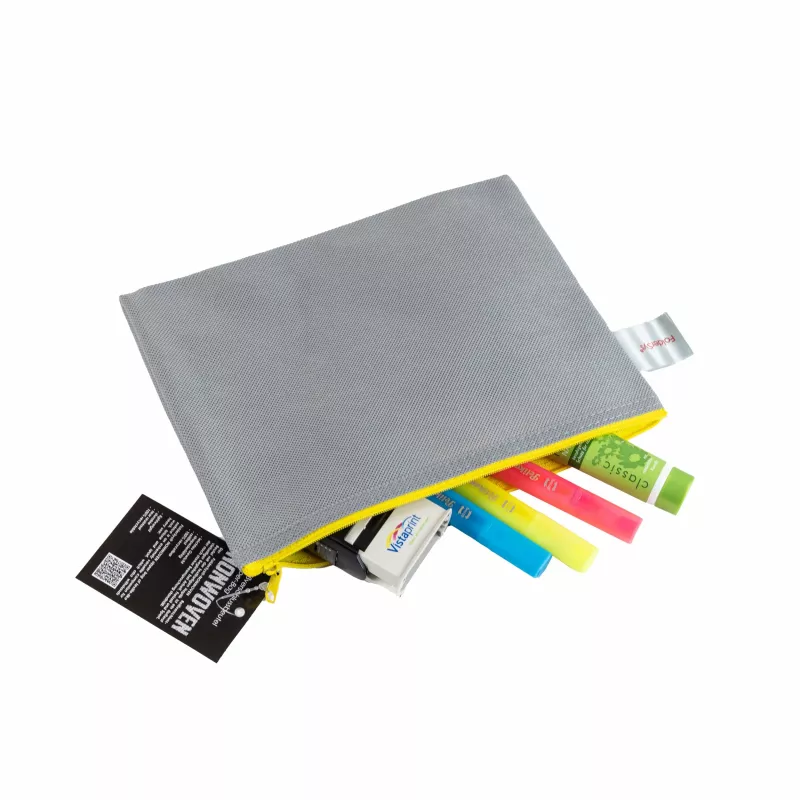 FolderSys A5 harmaa läpinäkymätön vetoketjupussi PP-kuitukankaasta 190 x 255 mm