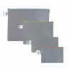 FolderSys A5 harmaa läpinäkymätön vetoketjupussi PP-kuitukankaasta 190 x 255 mm