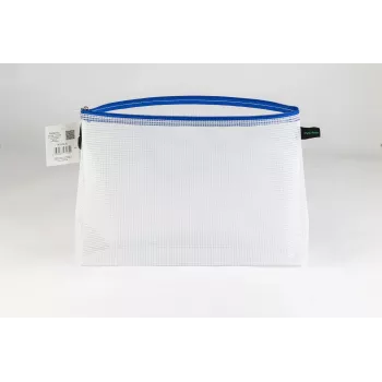 Foldersys asiakirjojen vetoketjutasku A4 läpinäkyvä/sininen 0,28 mm 1 kpl