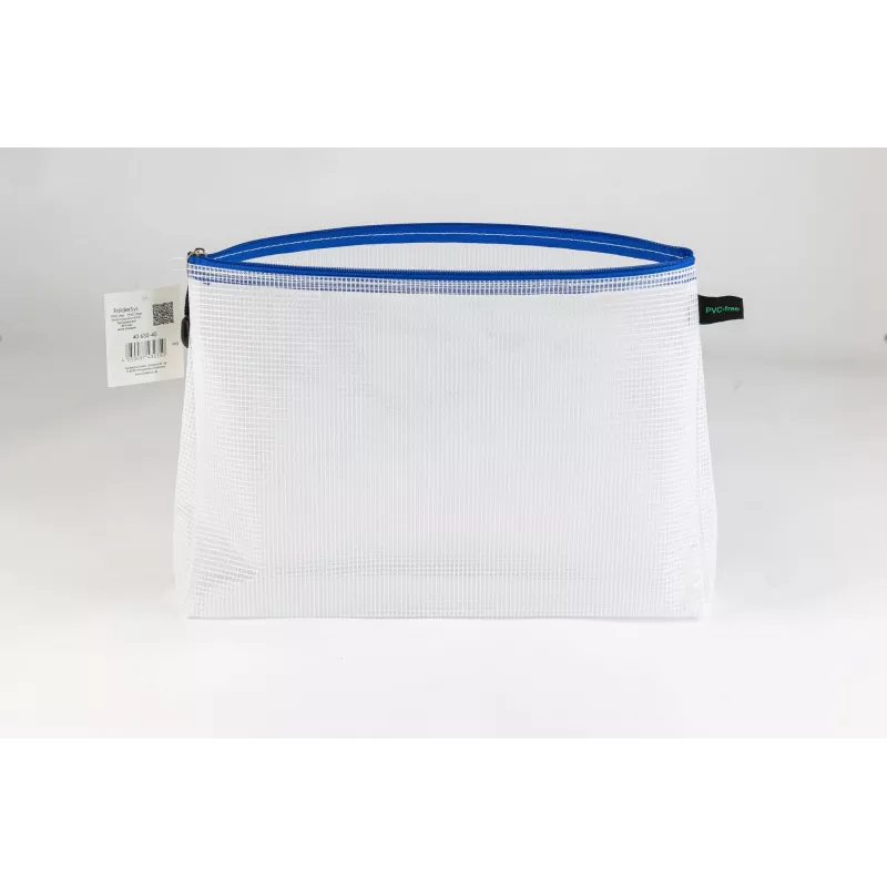 Foldersys asiakirjapussi vetoketjulla A4 läpinäkyvä/sininen 0,28 mm 1 kpl