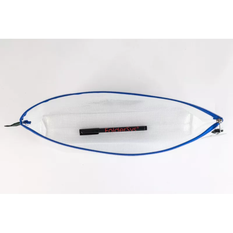 Foldersys asiakirjapussi vetoketjulla A4 läpinäkyvä/sininen 0,28 mm 1 kpl