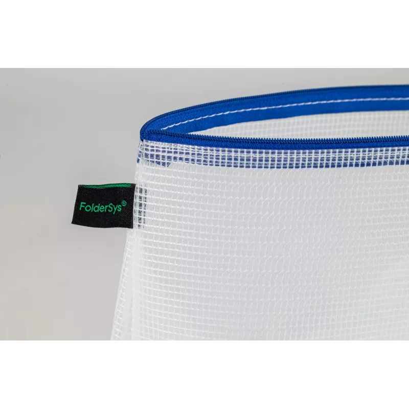 Foldersys asiakirjapussi vetoketjulla A4 läpinäkyvä/sininen 0,28 mm 1 kpl