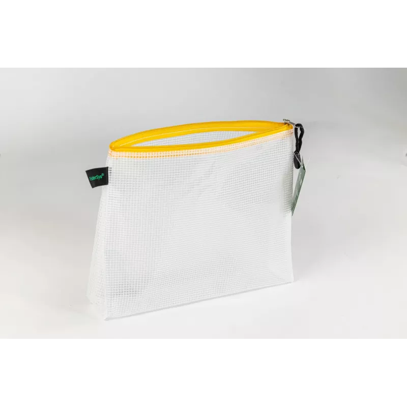 FolderSys asiakirjojen vetoketjupussi A5 läpinäkyvä/keltainen 0,28 mm 1 kpl