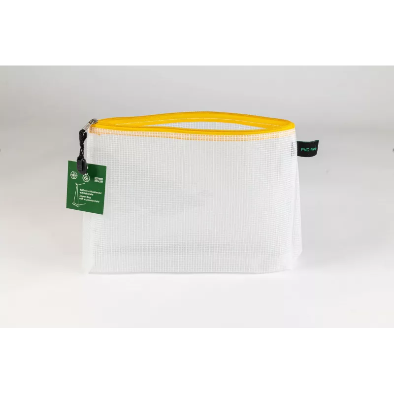 FolderSys asiakirjojen vetoketjupussi A5 läpinäkyvä/keltainen 0,28 mm 1 kpl
