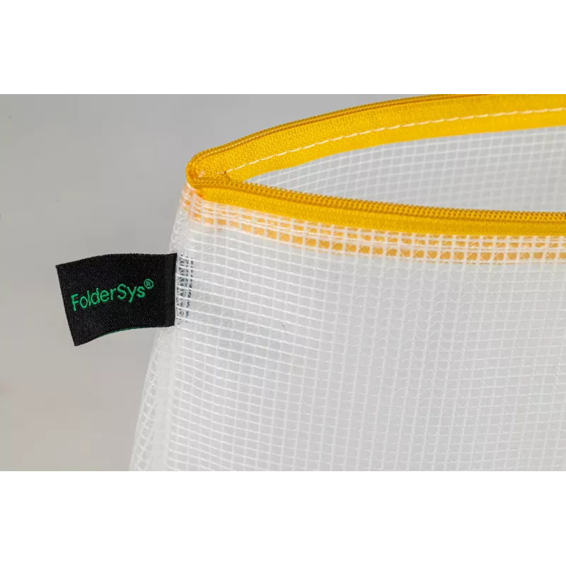 FolderSys asiakirjojen vetoketjupussi A5 läpinäkyvä/keltainen 0,28 mm 1 kpl