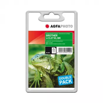 AGFAPHOTO APB127BDUOD yhteensopiva musta mustesuihkukasetti 2 kpl:n pakkaus Brother MFC-J4510DW