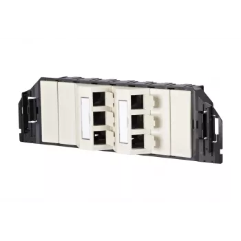 MetzConnect E-DAT subway 6x8(8) GB3 tyhjä tiedonsiirtoyksikkö - Cat6 - 6x RJ45 - helmenvalkoinen - ilman moduuleja (1309360601-E)