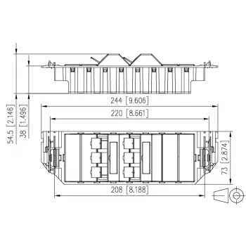 MetzConnect E-DAT subway 6x8(8) GB3 tyhjä tiedonsiirtoyksikkö - Cat6 - 6x RJ45 - helmenvalkoinen - ilman moduuleja (1309360601-E)