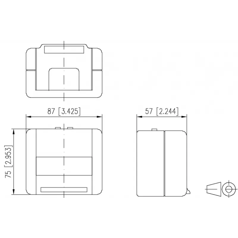 METZ CONNECT E-DAT modulaarinen kotelo 12 portilla, vaaleanharmaa (RAL 7035), IP20, tyhjä