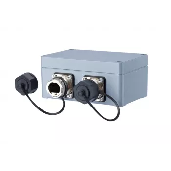 METZ CONNECT 1401010620ME teollisuuden Ethernet-liitäntärasia, harmaa, metalli, IP67, 124x78x57 mm