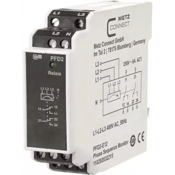 METZ CONNECT PFD2-E12 Power Filter Distribution Unit, 400 V, 6 A, DIN-kisko, musta/valkoinen