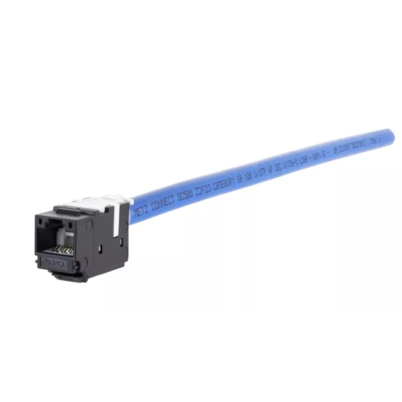 METZ CONNECT 130A10-29-I-B1 litteä musta RJ45-liitäntä Cat6A suojattu Keystone-moduuli