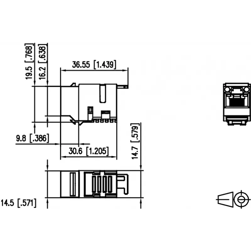 METZ CONNECT 130A10-29-I-B1 litteä musta RJ45-liitäntä Cat6A suojattu Keystone-moduuli