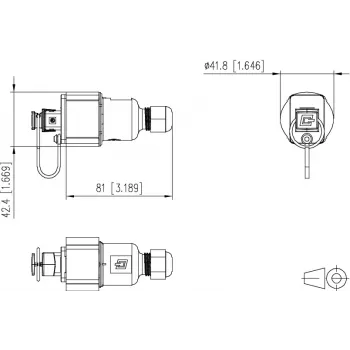 METZ CONNECT RJ45 kenttäasennettava liitin Cat.6A suojattu IP67 musta 41,8 mm