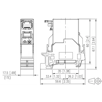 METZ CONNECT RJ45 Keystone -moduuli Cat.6A STP harmaa (RAL 7035) 1401906113KE