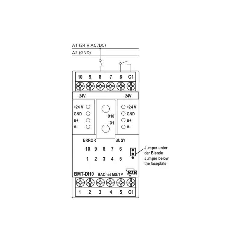METZ CONNECT BMT-DI10 BACnet MS/TP digitaalinen tulomoduuli 10 tuloa