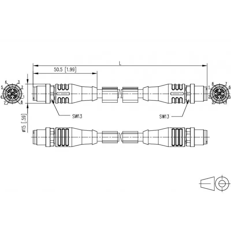 METZ CONNECT M12 teollisuus-Ethernet-patch-kaapeli, Cat.6A, 10m, vihreä