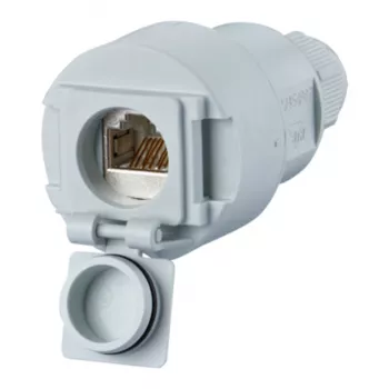 Metz Connect Cat.6A RJ45 liitin 1-porttinen vaaleanharmaa 1309515003-E