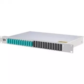 METZ CONNECT 150255BA12-E 1U 24-porttinen LC-duplex OM4 kuitupatch-paneeli - harmaa (RAL 7035)