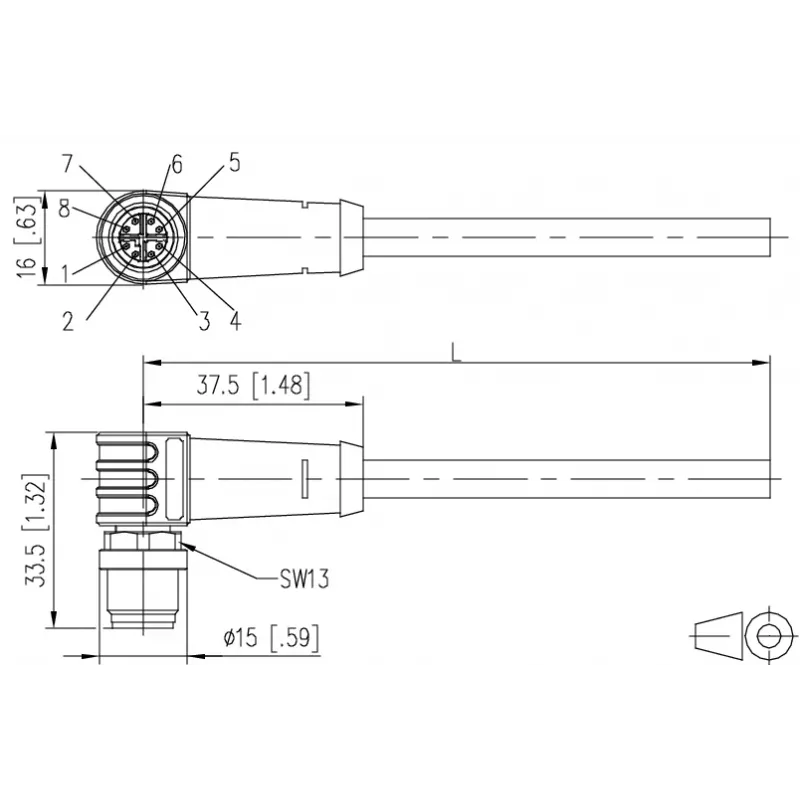 METZ CONNECT 142M2X90050 Cat6a M12 patch-kaapeli 5 m musta