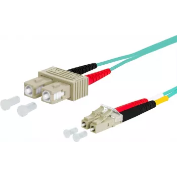 METZ CONNECT OpDAT -kaapeli SC Duplex - LC Duplex OM3 5 m aqua