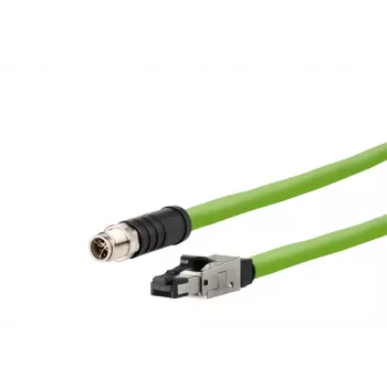 METZ CONNECT Industrial Ethernet -kaapeli M12 X-koodattu CAT 6a SF/UTP 10 m vihreä PUR-vaipalla, vetoketjuun sopiva (142M6X18100)