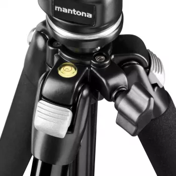 Mantona Scout MAX -settisetti vaakasuoralla varrella, kuulapäällä, käännettävällä keskipylväällä, 160 cm, 5 kg kuormitus, DSLR- ja peilittömille kameroille, musta