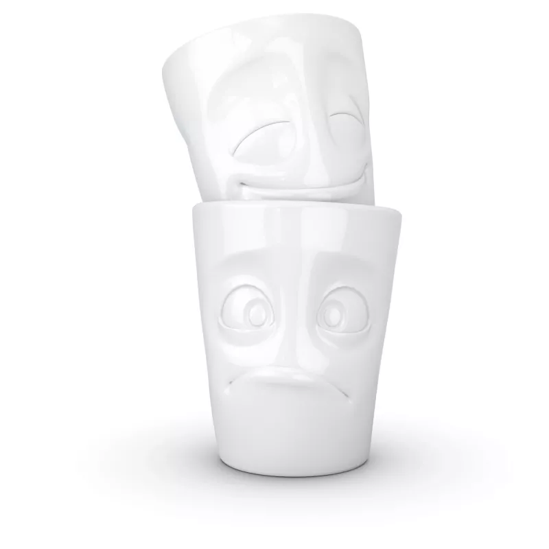 FIFTYEIGHT PRODUCTS FIFTYEIGHT 350 ml muki - Amused & Bewildered valkoinen