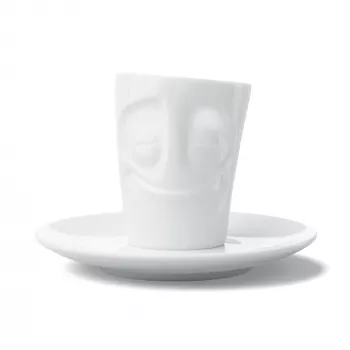 FIFTYEIGHT PRODUCTS espressokuppi kahvalla 80 ml - Cheerful White