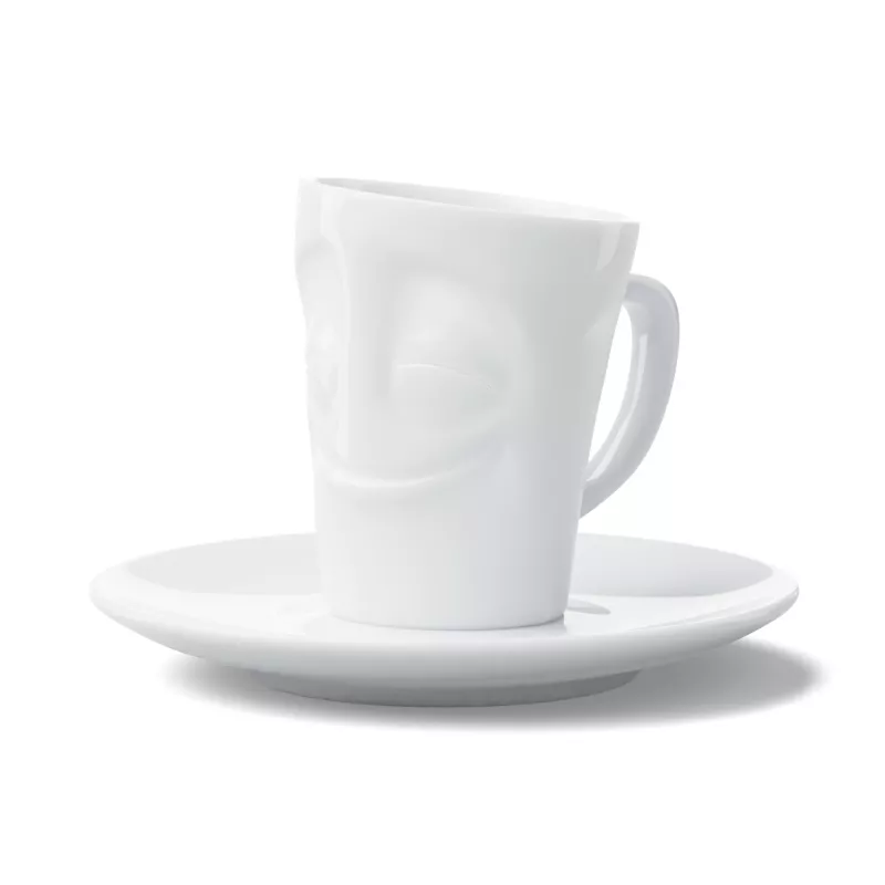 FIFTYEIGHT PRODUCTS espressokuppi kahvalla 80 ml - Cheerful White