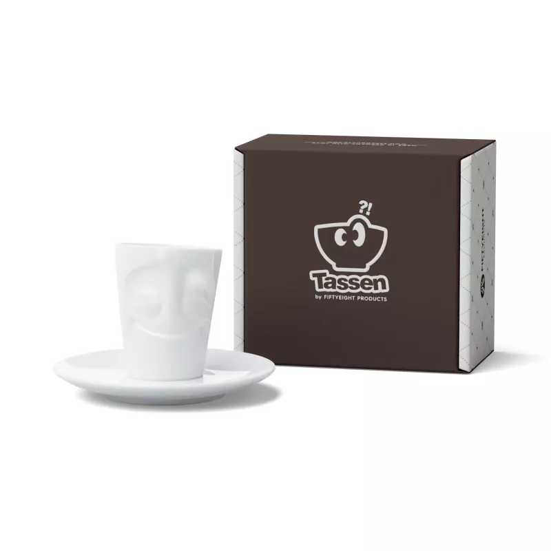 FIFTYEIGHT PRODUCTS espressokuppi kahvalla 80 ml - Cheerful White