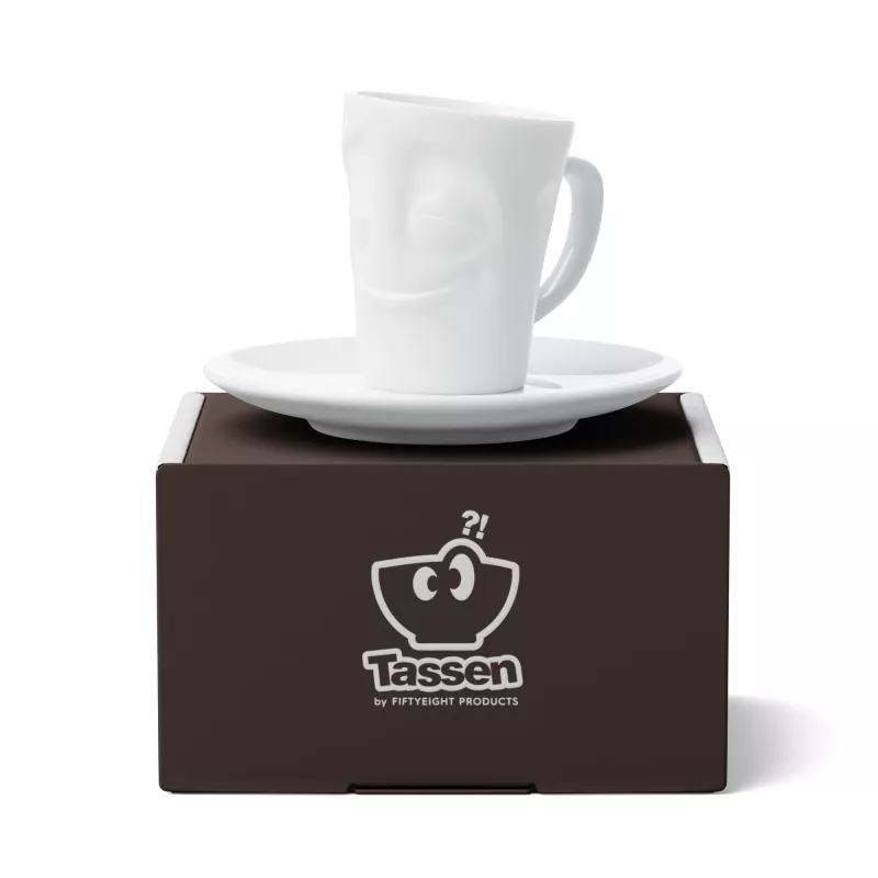 FIFTYEIGHT PRODUCTS espressokuppi kahvalla 80 ml - Cheerful White