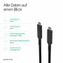 Flexline USB-C–USB-C-kaapeli, USB 3.2 Gen 2, 100W PD, punottu nylon, 1 m (FL31-75004)