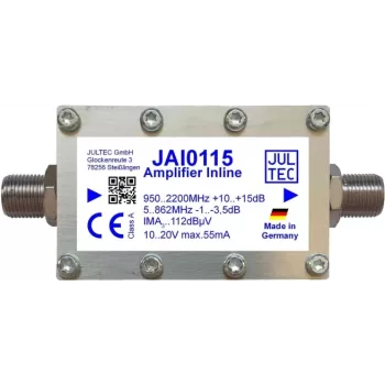 JULTEC SAT-inline-vahvistin JAI0115 15dB kaukosyötetty