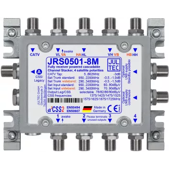 Jultec JRS0501-8M 8-kertainen multiswitch 4 SAT-tuloa 1 maanpäällinen tulo