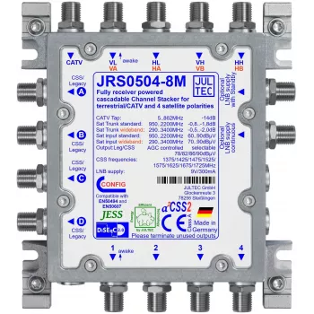JULTEC JRS0504-8M Unicable II yksikaapelimuunnin 4 SAT-tuloa 8 käyttäjäkaistaa