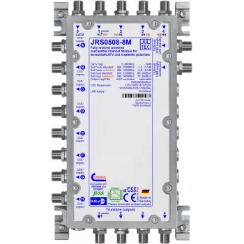 JULTEC JRS0508-8M Unicable II / JESS -multiswitch, 5 tuloa, 8 lähtöä, 64 käyttäjäkaistaa