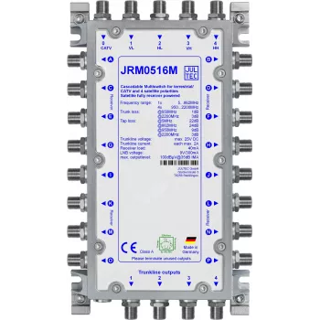 JULTEC JRM0516M 16-kertainen multiswitch 4 SAT-tulolla ja 1 maanpäällisellä tulolla