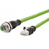 METZ CONNECT Cat6a M12 - RJ45 verkkokaapeli 1m vihreä S/FTP halogeeniton