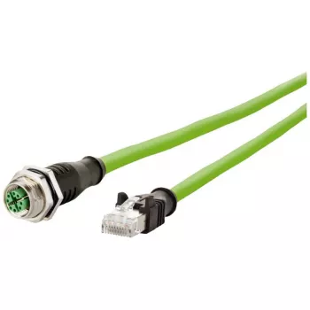 METZ CONNECT verkkokaapeli - 5m Cat6a S/FTP M12 - RJ-45 vihreä