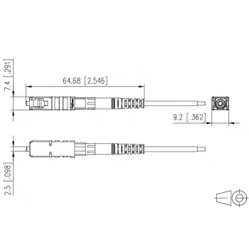 METZ CONNECT 1509QKEA002C-E SC/PC OS2 yksimuotopigtail 2 m vihreä 20 kpl