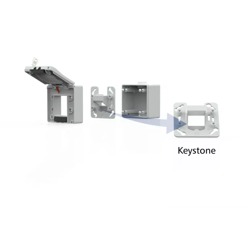 METZ CONNECT IP44 pinta-asennuskotelo harmaa Keystone-moduulille 1309470003KI