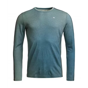 Ortovox 185 Rock'N'Wool Print LS alusvaate - AOP Green Sage, koko M