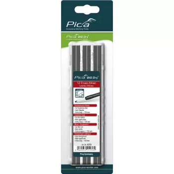 PICA BIG DRY -täytöt puusepälle 2H - 12 miinaa, suorakaide 2x5 mm, 150 mm, musta grafiitti